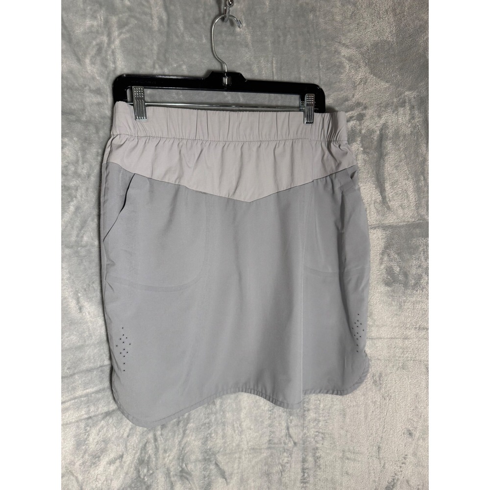 Indygena Womens Skirt medium Gray Activewear Athletic Skirt Pockets 18 Inch L